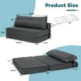 thumbnail image 6 of Hommpa Folding Sofa Bed Foldable Couch Bed Convertible Futon Chair with High Density Foam Filling with Pillow, Comfort Chair Bed for Living Room for Holiday Festival, Gray, Queen, 6 of 10