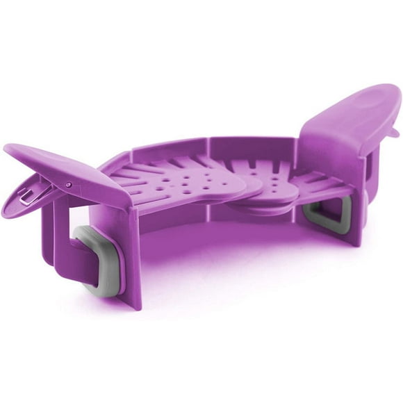Clip Silicon Cook Strainer, Clip On Silicone Colander, Fold-able Easy to Store, Kitchen Strain Strainer fits all the Bowls and Pots(Purple)