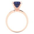 thumbnail image 4 of 3.0ct round cut blue sapphire 18k rose gold Bridal Wedding Engagement Promise Anniversary Ring for Women size 9.25, 4 of 7