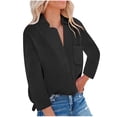 thumbnail image 1 of Bowake Women's Button down Shirts Lapel Long Sleeve Casual Comfy Ladies Work Office Fall Spring Blouse Tees, 1 of 7
