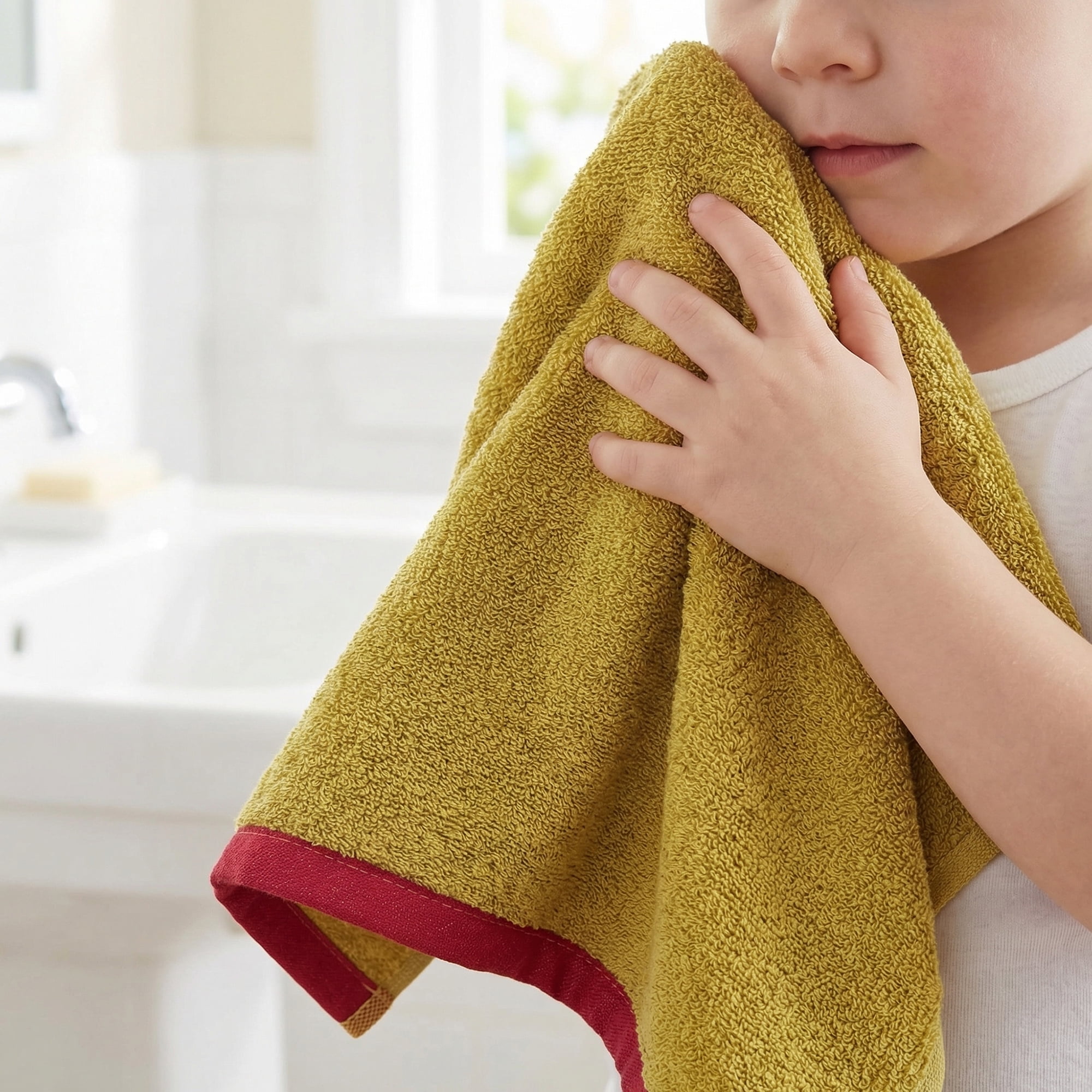 Unique Bargains Cotton Solid Absorbent Durable Soft Hand Towels Yellow 29" x 13"