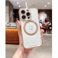 thumbnail image 2 of Hosgor Compatible with Magsafe Case for iPhone 14 Pro, Cute Love Heart Luxury Bling Plating Raised Camera Protection, 2 of 5