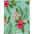 thumbnail image 5 of Ultra Soft Flannel Fleece Bed Blanket Tropical Flowers Hibiscus Throw Blanket All Season Warm Fuzzy Light Weight Cozy Plush Blankets for Living Room/Bedroom 40" x 50", 5 of 6