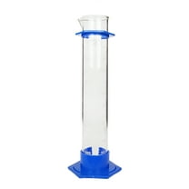 Glass Graduated Cylinder With Plastic Hex Base and Bumper Guard, 500ml, 6 Pack by Go Science Crazy