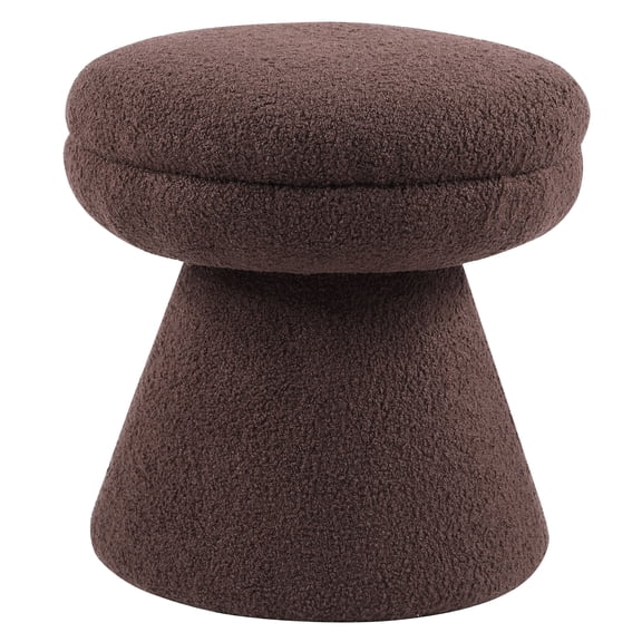Furniture of America Thia Modern 17.5" Upholstered Mushroom-Shape Design Stool, Brown