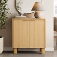 thumbnail image 4 of LuxenHome Natural Wood Finish 2-Door Storage Cabinet, Manufactured Wood Organizer for Home & Office, 4 of 12