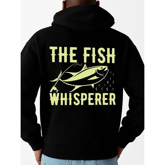 Fish Whisperer hoodies for men sweater hoodie black Casual Sporty Style autumn Vintage Unisex Shirt Printed tshirts