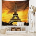 thumbnail image 1 of Tapiz para colgar en la pared, Torre Eiffel, puesta de sol dorada, 150 x 130 cm, 1 of 1