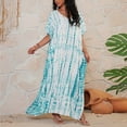 thumbnail image 5 of Minjewel Colorful Floral Beach Cover Up Robe for Women, Lightweight Long Sleeve Bikini Cover Up, Swimsuit Coverup,,Sun protection,Bathing Suit for Women,Light Blue One Size, 5 of 6