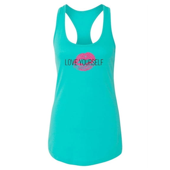 Love Yourself Lips Design Tank Women - Women Racer Back, Small