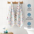thumbnail image 2 of Welhome Kids Towel Set, 2 Piece 100% Cotton Pool Party Towels, 380 GSM, Absorbent Bath Towels For Everyday Use, Polka Dot Printed Bathroom Towels, 2 of 9