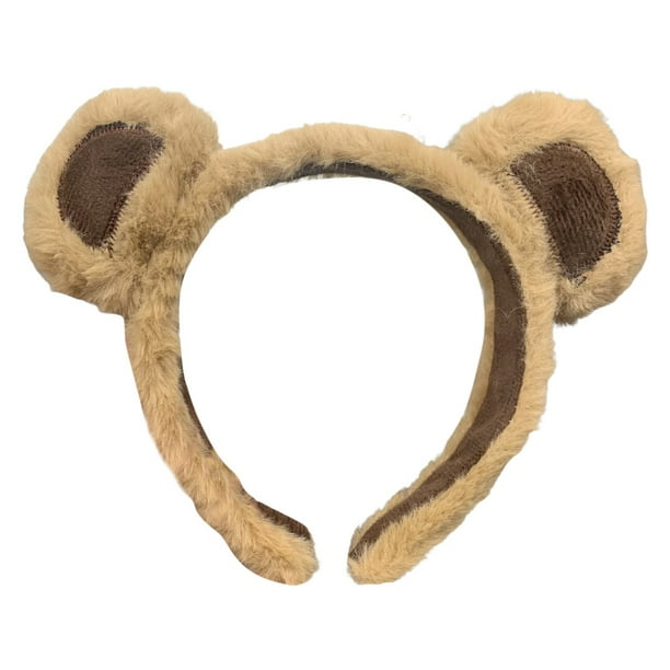 Orejas de Oso Marrón Diadema Oso Disfraz para Fiesta Cosplay Diadema de Animal para Maquillaje Lavado de Cara