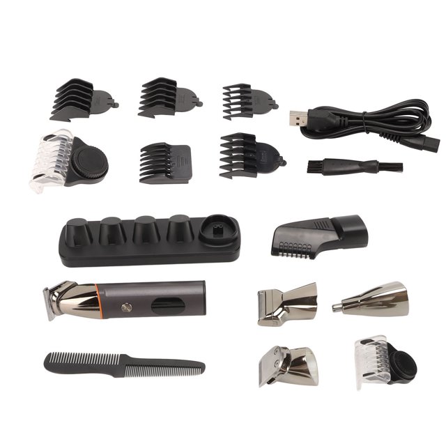 Juego De Cortapelos, Resistente Al Agua, 6 Peines Guía, 4 Cabezales De Corte, Cortapelos Eléctrico Incisivo Para Uso Diario ANGGREK Electric Beard Clipper