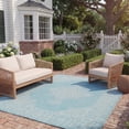 thumbnail image 3 of SAFAVIEH Courtyard Delbet Distressed Medallion Indoor/Outdoor Area Rug, 6'7" x 6'7" Square, Aqua/Grey, 3 of 11