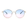 thumbnail image 1 of Retro Pop Color Indi Dapper Metal Rim Round Sunglasses Gold Blue Pink, 1 of 4