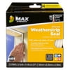 Duck Brand Max Strength Silicone .25" Medium Gap Weatherstrip Seal White, 2 Strips