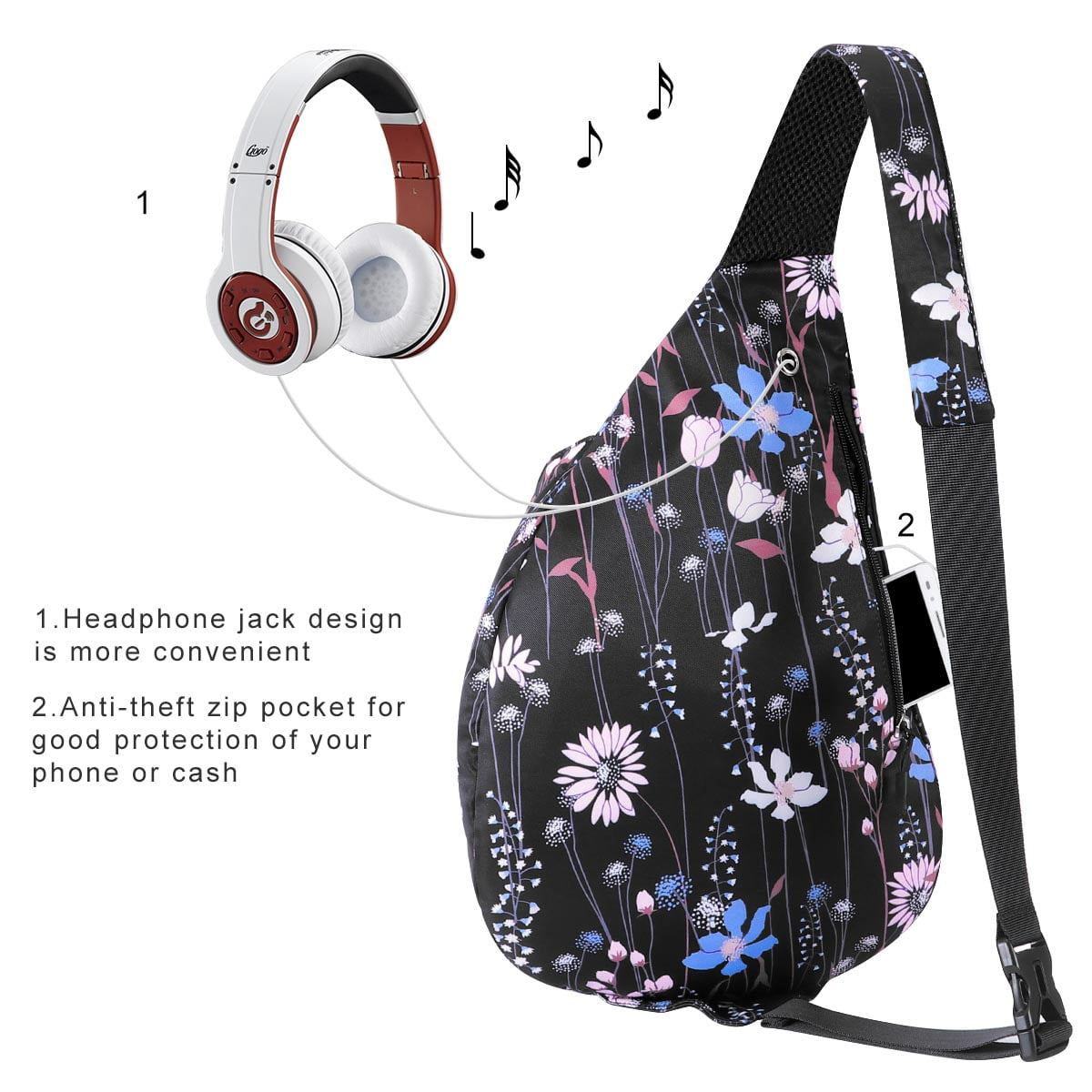 Sling Backpack- Rope Bag Crossbody Backpack Travel Multipurpose Unisex Daypack