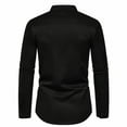thumbnail image 6 of safuny Men's Slim Suit Tops Big&Tall Fashion Color Block Pullover Casual Cotton Turn Down Collar Sweatshirts Button Outwear Long Sleeve Shirts Black L, 6 of 9