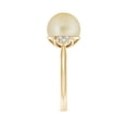 thumbnail image 3 of Angara Golden South Sea Cultured Pearl Ring with Trio Diamonds in 14K Yellow Gold for Women | June Birthstone Jewelry for Her, 3 of 8