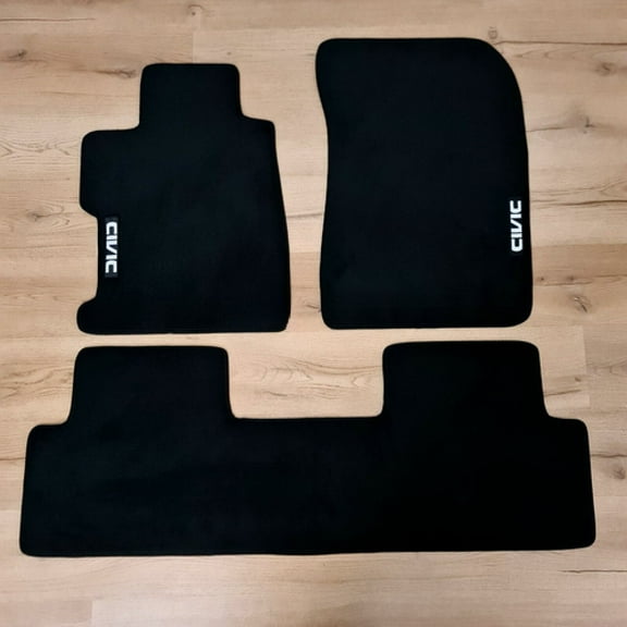 Car floor mats for Honda Civic Sedan Velour Waterproof Carpet Black Auto Liners