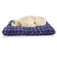 thumbnail image 1 of Violet Pet Bed, Monochromatic Geometrical Checkered Plaid Tartan Striped Vintage Illustration, Resistant Pad for Dogs and Cats Cushion with Removable Cover, 24" x 39", Indigo Lavender, by Ambesonne, 1 of 4