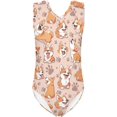thumbnail image 1 of Swimsuit for Girls One Piece 3-14 V Neck Swimwear Sleeveless Bathing Suit, 1 of 5