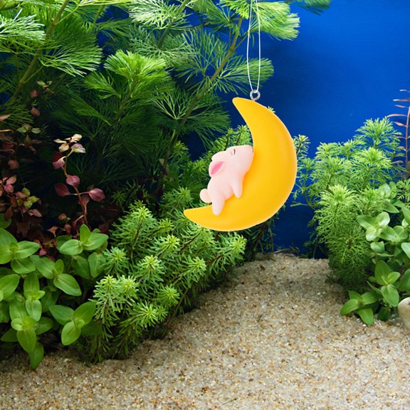 OULII 2-Pack Aquarium Decorations Lifelike Hanging Ornaments in Assorted Colors for Fish Landscaping