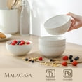 thumbnail image 3 of Cereal Bowls, 30 Ounce Ceramic Soup Bowl for Kitchen, Stoneware Bowls Set of 4 with Embossment for Pho, Chip, Fruits, Salad, Noodle, Ramen - 6 Inch, Arctic White Series LYDIA, 3 of 3