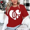 thumbnail image 4 of Penkiiy T-Shirts de la Saint-Valentin pour Femmes avec Imprimé Cœur Mignon, T-Shirts Graphiques Décontractés à Manches Courtes, Rouge, 4 of 4