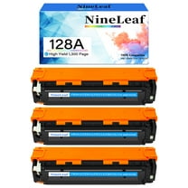 NineLeaf High Capacity Compatible Toner Cartridge Replacement for HP 128A CE321A work for LaserJet Pro Color MFP CM1415fn CM1415fnw CP1525nw CP1525n Series Printers (Cyan,3 Pack)