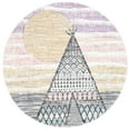 thumbnail image 2 of SAFAVIEH Carousel Kids Southwestern Teepee Area Rug, Gray/Pink, 6'7" x 6'7" Round, 2 of 10