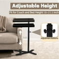thumbnail image 2 of MINGYI Black Adjustable Height C Shaped Side Table , 360° Swivel C Shaped End Table with Metal Base, Small TV Tray for Living Room(Black), 2 of 10