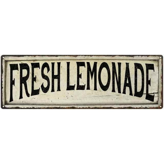 FRESH LEMONADE Farmhouse Style Wood Look Sign Gift 6x18 Metal Decor 206180028170