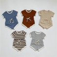 thumbnail image 1 of Summer Infants Toddler Short Sleeve Shorts Set Comfortable Breathable Clothes for Kids Daily Wear, 1 of 5