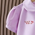 thumbnail image 6 of Faraee Toddler Baby Girl Clothes Summer Outfits Short Sleeve Polo Shirt Casual Shorts Set 2 Piece Little Kids Solid Outfit Purple 3-4 Years, 6 of 6