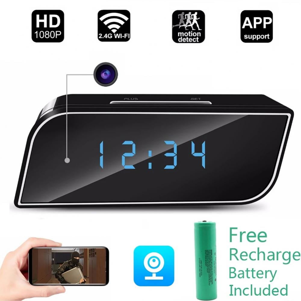 1000px x 1000px - Camera Clock WiFi 1080P Wireless Security Nanny Camera Video Recorder with  Motion Detection/Night Vision, Phone Remotely Monitoring for Home/Office -  Walmart.com