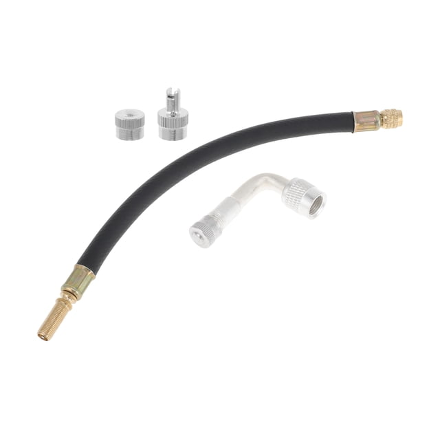 1 Set de extensión de válvula de llanta de cobre de 90 grados con extensor de vástago de válvula de llanta de plástico flexible de 250 mm para automóvil, motocicleta, RV, camión, bicicleta