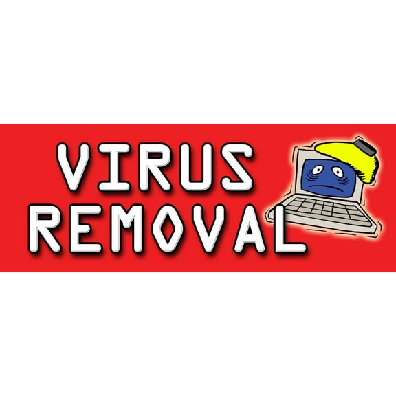 24" VIRUS REMOVAL DECAL sticker computer repair fix pc