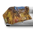thumbnail image 3 of European Soft Flannel Fleece Throw Blanket, Cityscape Toward Old Buildings in Porto Mediterranean Town Streets Scenic Image, Cozy Plush for Indoor and Outdoor Use, 70" x 90", Multicolor, by Ambesonne, 3 of 6