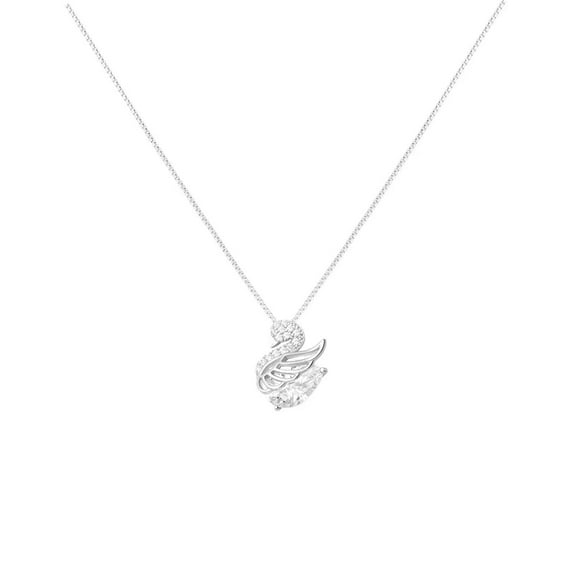 Timorina 925 Sterling Silver Cubic Zirconia Little Swan Pendant Necklace for Women