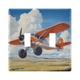 thumbnail image 5 of WOBOGO Orange Airplane 3-hole Switch Plates PC Flame Retardant Plastic Material Glossy Finish Smooth Touch 6.37x4.48x0.27in, 5 of 8