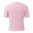 thumbnail image 6 of OSOLU Solid Color Fashion Tops For Women Fitted Short Sleeve Basic Tee Slim Fit Shirts Relaxed Fit Dailywear, 6 of 6