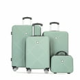 thumbnail image 2 of Olive Green 4-Piece ABS Luggage Set (14/20/24/28in) - Lightweight Suitcase with Spinner Wheels, Makeup Box Included. Durable & Travel-Ready!, 2 of 2