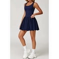 thumbnail image 3 of Womens Bubble Tennis Dress Squre Neck Sleeveless Workout Golf Athletic Dresses Build in Shorts with Pockets  XL, 3 of 7