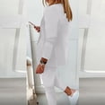 thumbnail image 3 of XUNKUSGA Business Casual Outfits for Women Elegant Blazer Pant Suit Set for Work Slim Fit 2 Piece Outfit Classic Soild Color Suit Sets,White01, 3 of 4