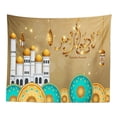 thumbnail image 1 of Tapiz para el hogar Eid Mubarak colgante de pared poliéster Castillo Luna mantel Eid Festival islámico decoración dormitorio sala de estar suministros D 200x150cm Sunnimix Tapiz de pared, 1 of 7