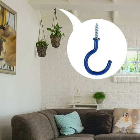 

Uxcell Cup Hooks Ceiling Wall Thread Hooks for Hanging Lights Blue 10 Pack