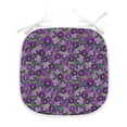 thumbnail image 1 of Botanical Dining Chair Pad, Green Field Full of Burgeoning Pansy Inflorescence Garden Flourish Bedding Plants, Water Resistant Pillow with Straps for Seats, 8 Pieces Set, Multicolor, by Ambesonne, 1 of 5