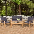 thumbnail image 5 of Gymax 8PCS Cushioned Wooden Conversation Set Patio Outdoor Furniture Set, 5 of 9