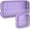 Purple, variant on DODAMOUR Clear Makeup Bag Set of 2, TSA Approved Waterproof Travel Cosmetic Bag, PVC Nylon Portable Makeup Organizer Bags for Women (Purple)